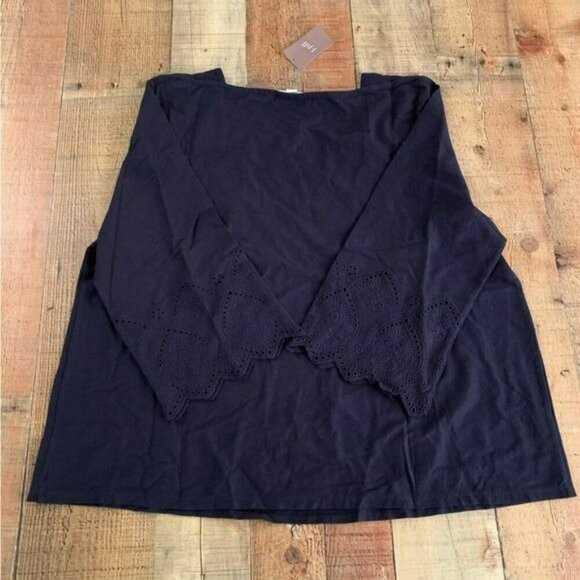 J. Jill navy blue 3/4 sleeve top blouse XLP petite - Picture 4 of 7